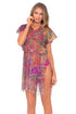 Luli Fama Gipsy Soul Mesh Fringe Poncho Dress